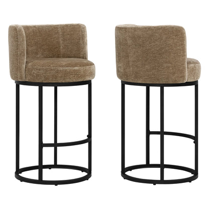 Tanya Modern Chenille Swivel Counter Stool (Set of 2)
