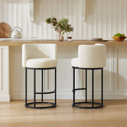 Tanya Modern Chenille Swivel Counter Stool (Set of 2)