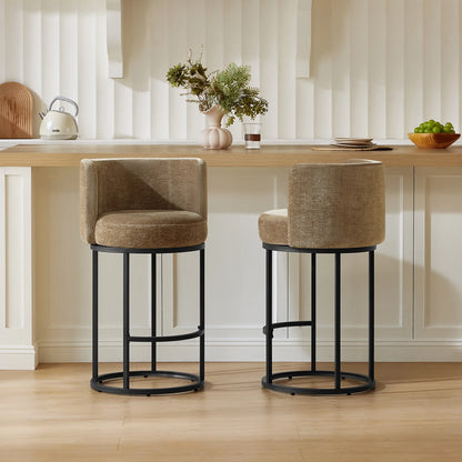 Tanya Modern Chenille Swivel Counter Stool (Set of 2)