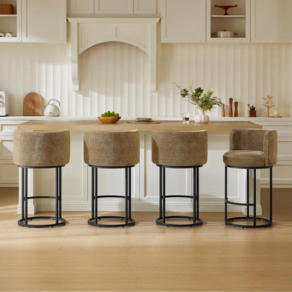 Tanya Modern Chenille Swivel Counter Stool (Set of 2)