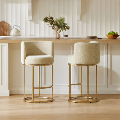 Tanya Modern Chenille Swivel Counter Stool (Set of 2)
