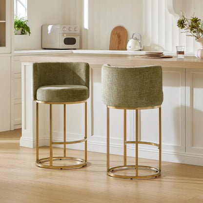 Tanya Modern Chenille Swivel Counter Stool (Set of 2)