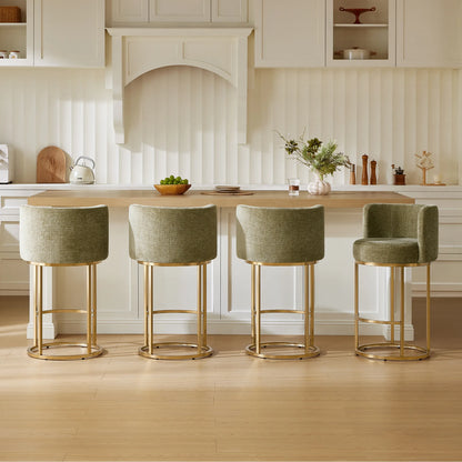 Tanya Modern Chenille Swivel Counter Stool (Set of 2)