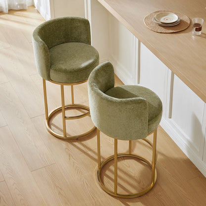 Tanya Modern Chenille Swivel Counter Stool (Set of 2)