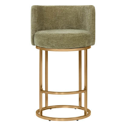 Tanya Modern Chenille Swivel Counter Stool (Set of 2)
