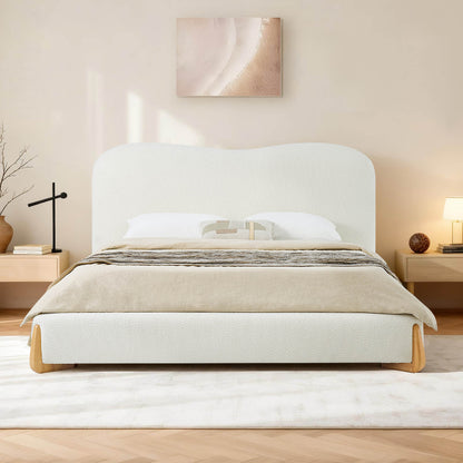 Teleri Modern Platform Bed with Wood Leg