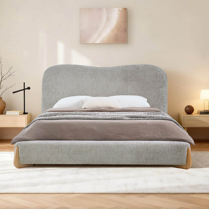 Teleri Modern Platform Bed with Wood Leg