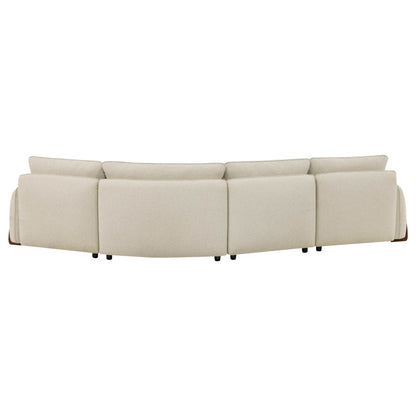 Teleri 3-seat Modular Curved Sofa with Wood Leg