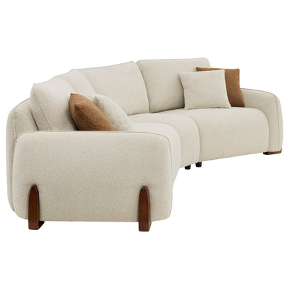 Teleri 4-seat Modular Curved Sofa with Wood Leg