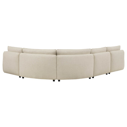Teleri 4-seat Modular Curved Sofa with Wood Leg