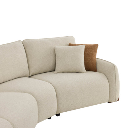 Teleri 4-seat Modular Curved Sofa with Wood Leg