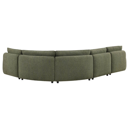 Teleri 5-seat Modular Curved Sofa with Wood Leg