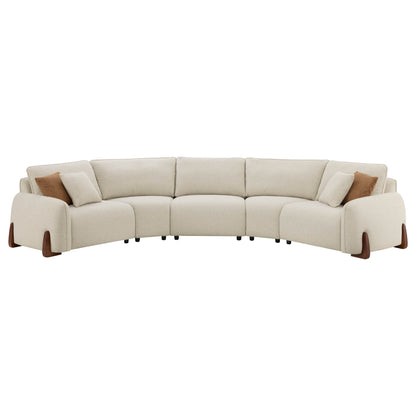 Teleri 3-seat Modular Curved Sofa with Wood Leg