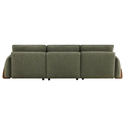 Teleri 4-seat Modular Curved Sofa with Wood Leg