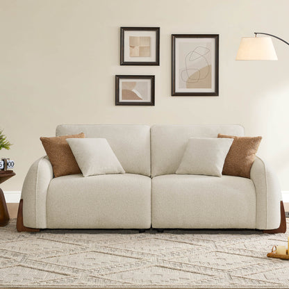 Teleri 4-seat Modular Curved Sofa with Wood Leg