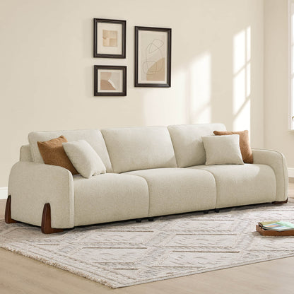 Teleri 3-seat Modular Curved Sofa with Wood Leg