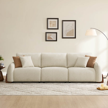 Teleri 3-seat Modular Curved Sofa with Wood Leg