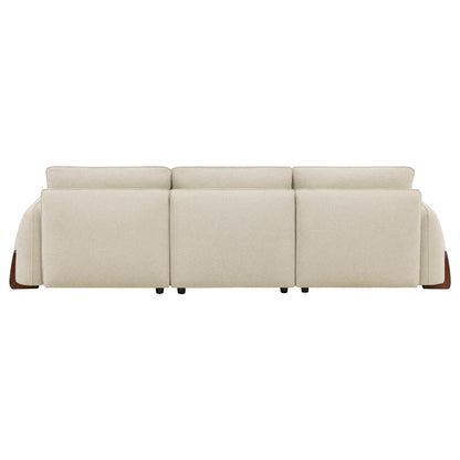 Teleri 3-seat Modular Curved Sofa with Wood Leg
