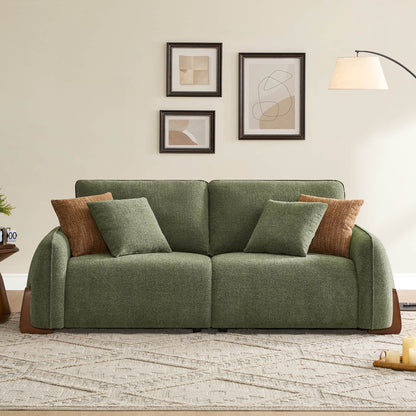 Teleri 2-seat Modular Curved Sofa with Wood Leg