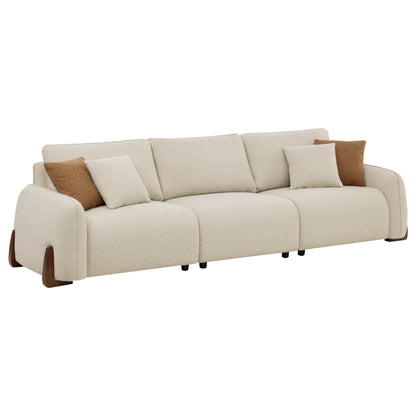Teleri 3-seat Modular Curved Sofa with Wood Leg