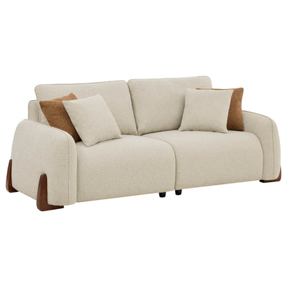 Teleri 4-seat Modular Curved Sofa with Wood Leg