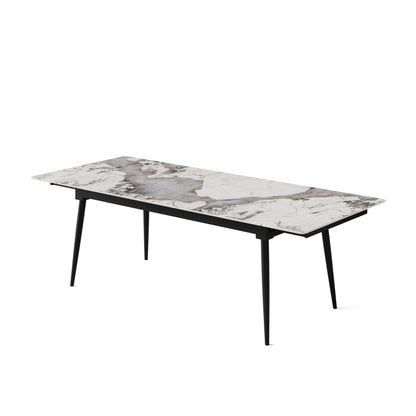 Teresa Extendable Glossy Sintered Stone Dining Table,71"-95"