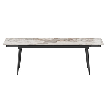 Teresa Extendable Glossy Sintered Stone Dining Table,71"-95"
