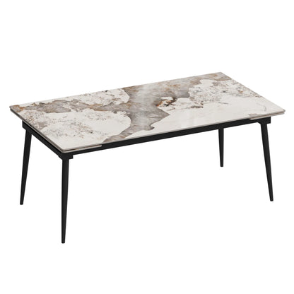Teresa Extendable Glossy Sintered Stone Dining Table,71"-95"