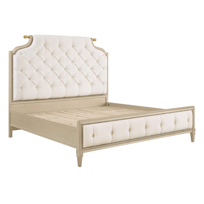 Teresa King Solid Birchwood Upholstered Bed