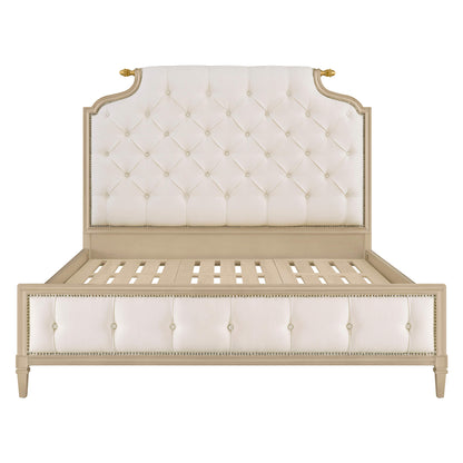 Teresa King Solid Birchwood Upholstered Bed