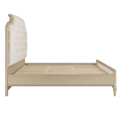 Teresa King Solid Birchwood Upholstered Bed