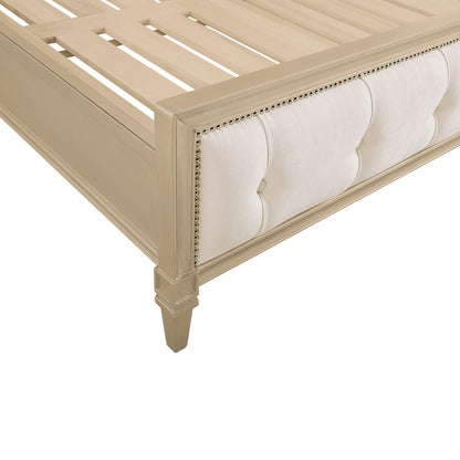 Teresa King Solid Birchwood Upholstered Bed