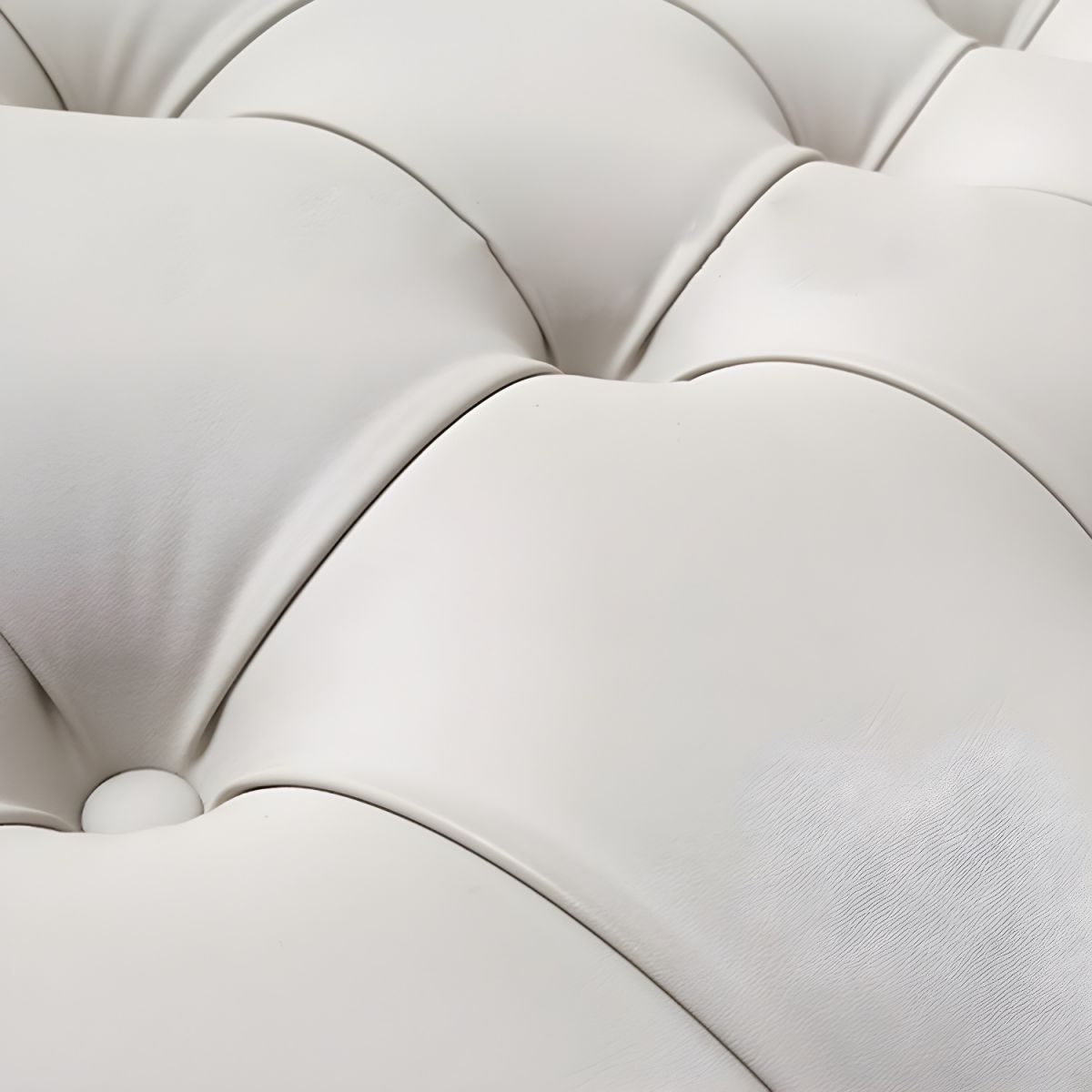 Teresa King Size Bed: Cream diamond tufted upholstery texture.