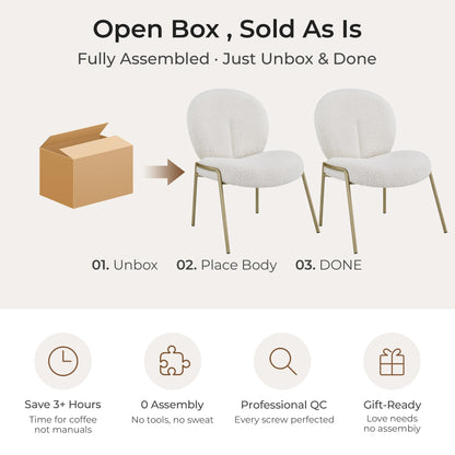 Janet Cloud-Shaped Boucle Dining Chair