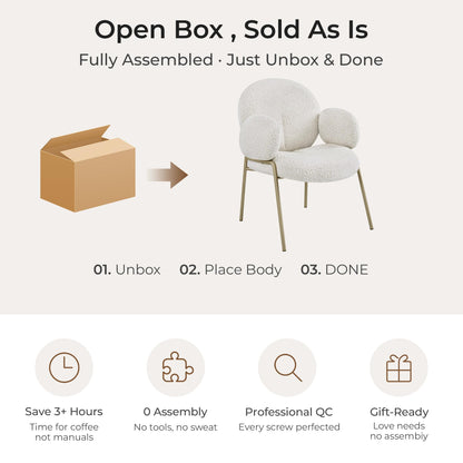 Janet Cloud-Shaped Boucle Dining Chair