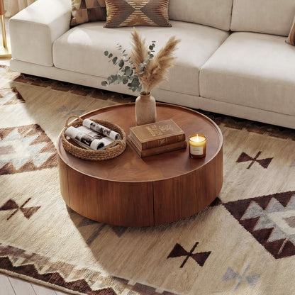 Vanessa Round Coffee Table with Storage