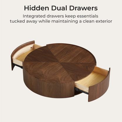 Vanessa Round Coffee Table with Storage