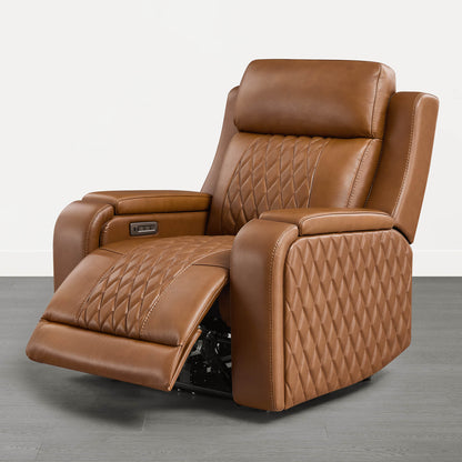 Victor Genuine Leather Power Recliner with Heat & Cooling