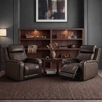 Victor Genuine Leather Power Recliner with Heat & Cooling