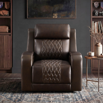 Victor Genuine Leather Power Recliner with Heat & Cooling