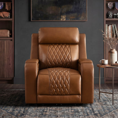 Victor Genuine Leather Power Recliner with Heat & Cooling
