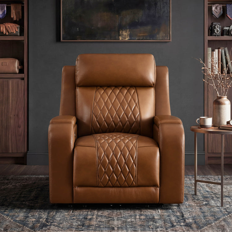 Victor Genuine Leather Power Recliner with Heat & Cooling