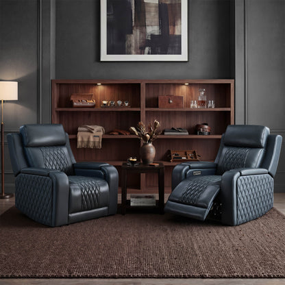 Victor Genuine Leather Power Recliner with Heat & Cooling