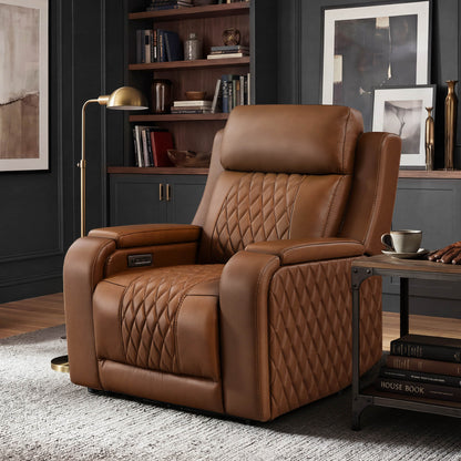 Victor Genuine Leather Power Recliner with Heat & Cooling