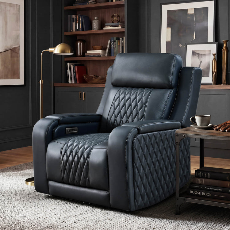 Victor Genuine Leather Power Recliner with Heat & Cooling
