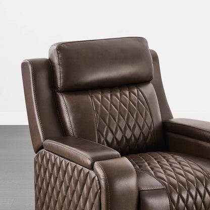 Victor Genuine Leather Power Recliner with Heat & Cooling