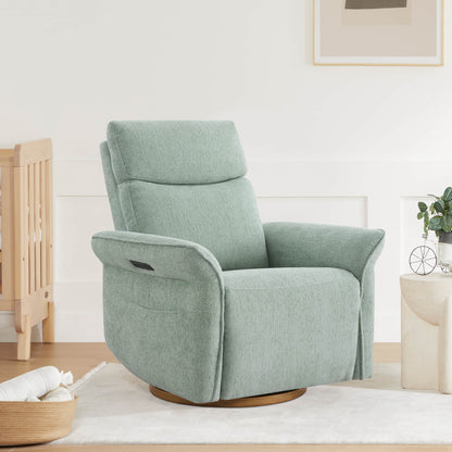 Vinca Modern Power Swivel Glider Recliner with Power Lumbar & Headrest