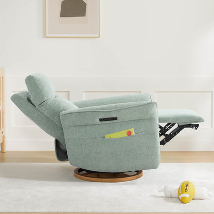 Vinca Power Swivel Nursery Glider Recliner with Power Lumbar & Headrest