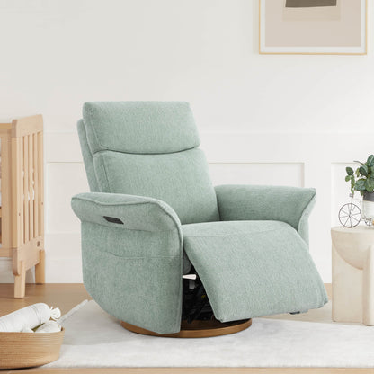 Vinca Modern Power Swivel Glider Recliner with Power Lumbar & Headrest