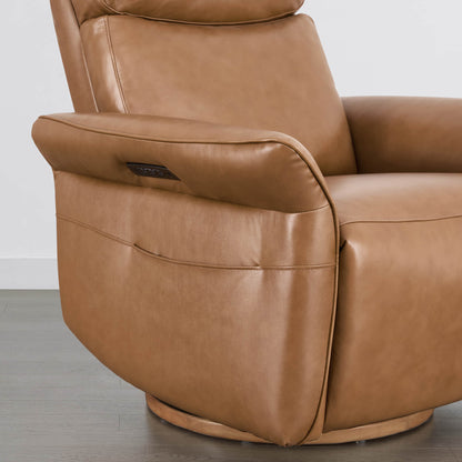 Vinca Modern Power Swivel Glider Recliner with Power Lumbar & Headrest